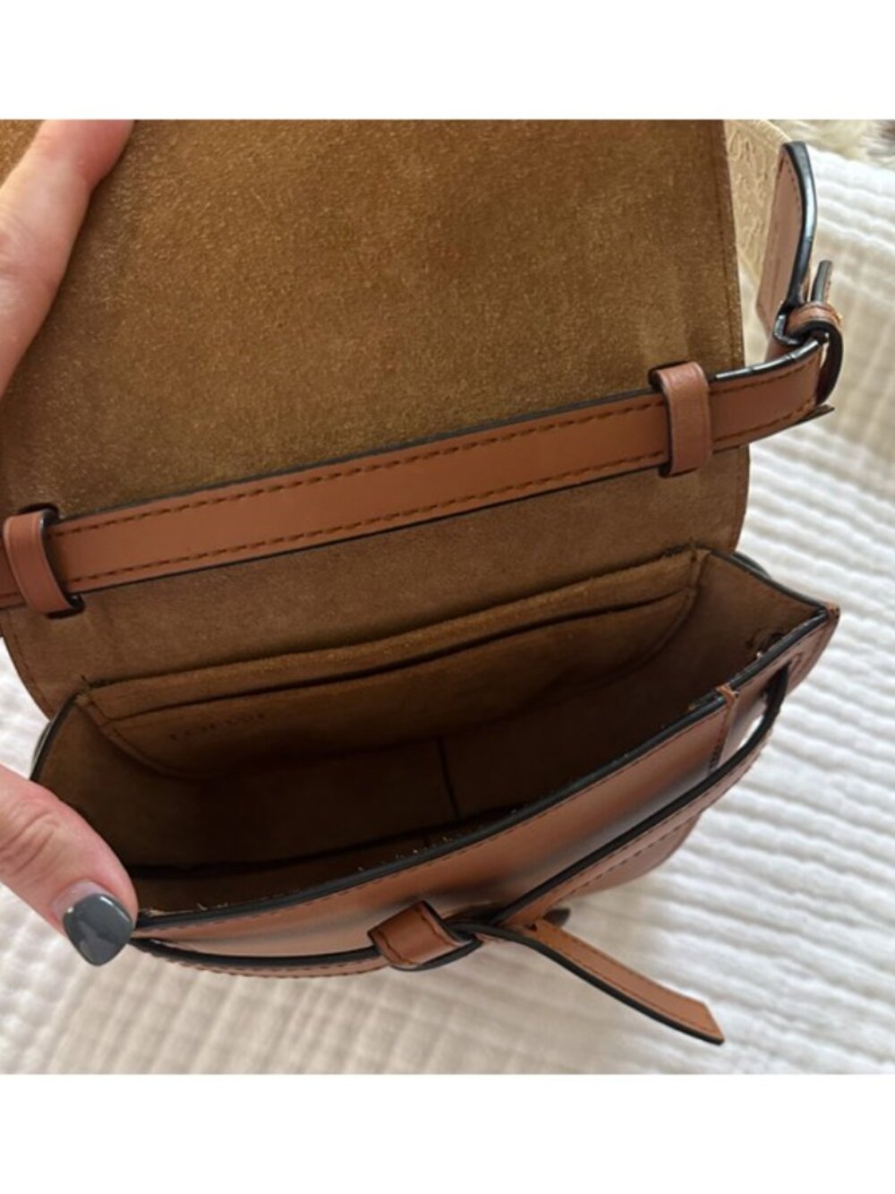 Loewe. Mini Gate Knot Leather Shoulder Bag with Anagram Strap in Jacquard. - Picture 7 of 9